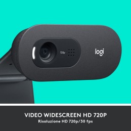 Logitech C505 Webcam HD - Videocamera USB Esterna 720p HD per Desktop o Laptop con Microfono a Lunga Portata, Compatibile con