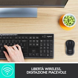 Logitech MK270 Combo Tastiera e Mouse Wireless per Windows, 2,4 GHz Wireless, Mouse Compatto, 8 Tasti Multimediali e di Scelta