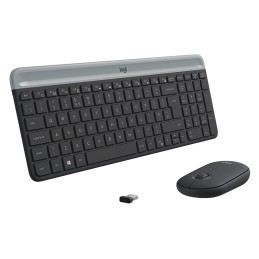 Logitech MK470 tastiera Mouse incluso RF Wireless QWERTY Ceco Grafite