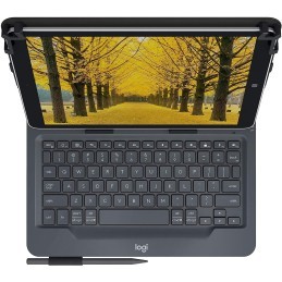 Logitech Universal Folio Cover iPad o Tablet con Tastiera Bluetooth Wireless, Per la maggior parte dei tablet da 9-10", iOS,