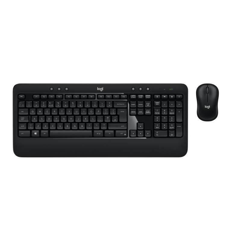Logitech ADVANCED Combo Wireless Keyboard and Mouse tastiera Mouse incluso USB QWERTY Inglese Nero