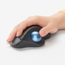 Logitech ERGO M575 Mouse Trackball Wireless - Facile controllo con il pollice, Tracciamento fluido, Design ergonomico e