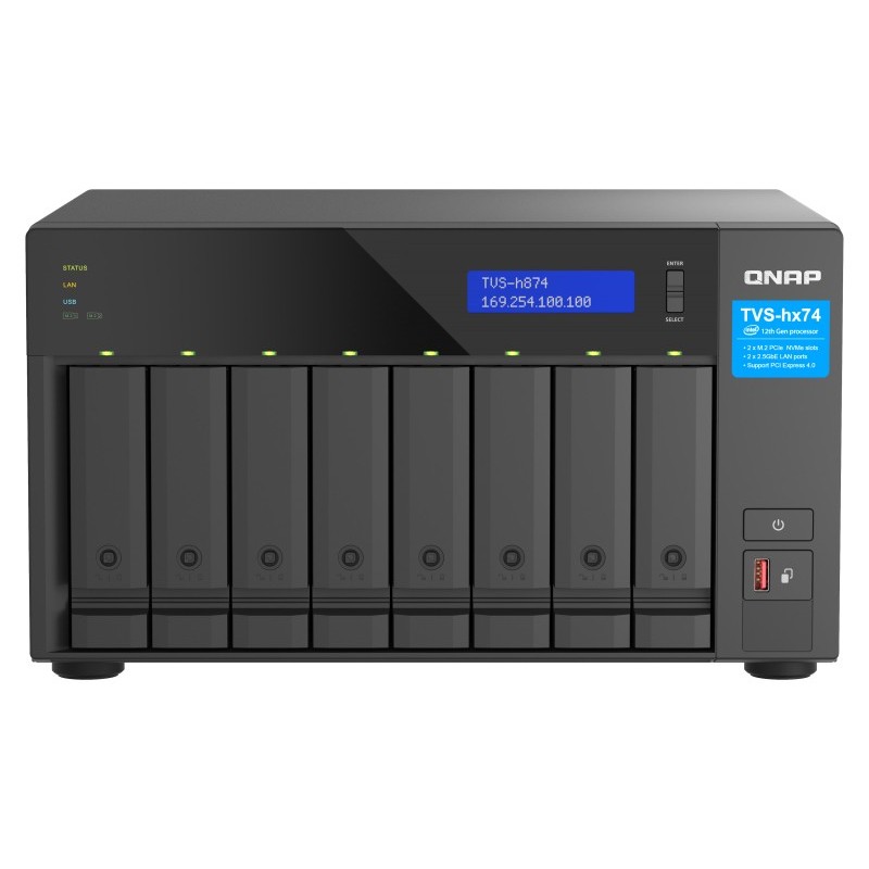 QNAP TVS-h874 NAS Tower Collegamento ethernet LAN Nero i5-12400