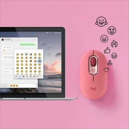 Logitech POP Mouse Wireless con Emoji personalizzabili, Tecnologia SilentTouch, Precisione e Velocità, Design Compatto,