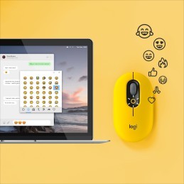 Logitech POP Mouse Wireless con Emoji personalizzabili, Tecnologia SilentTouch, Precisione e Velocità, Design Compatto,