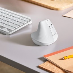 Logitech Lift Mouse Ergonomico Verticale, Senza Fili, Ricevitore Bluetooth o Logi Bolt USB, Clic Silenziosi, 4 Tasti,