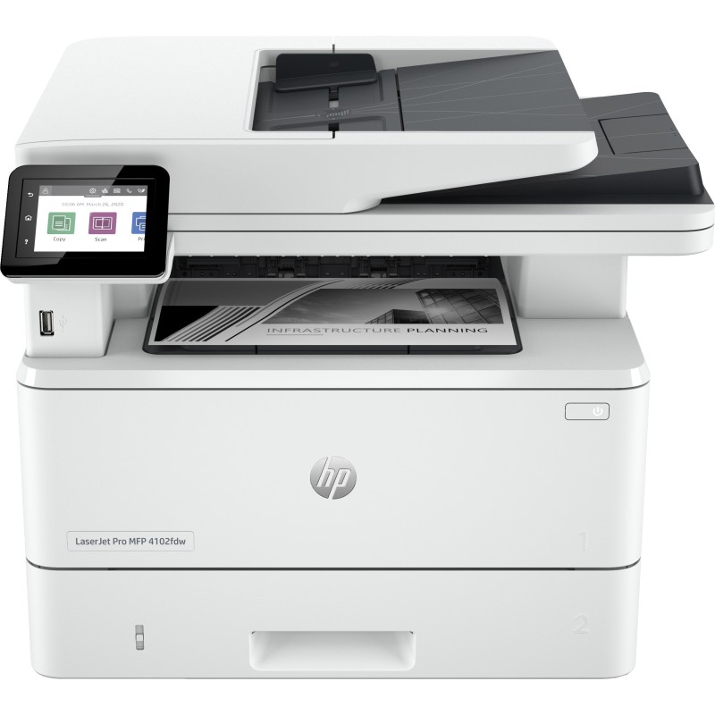 HP LaserJet Pro Stampante multifunzione 4102dw, Bianco e nero, Stampante per Piccole e medie imprese, Stampa, copia, scansione,