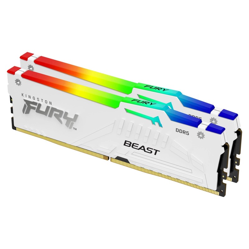 Kingston Technology FURY Beast 64GB 6400MT s DDR5 CL32 DIMM (Kit da 2 moduli) White RGB EXPO