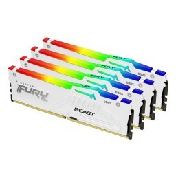 Kingston Technology FURY Beast 64 GB 5200 MT s DDR5 CL40 DIMM (Kit da 4 moduli) White RGB XMP