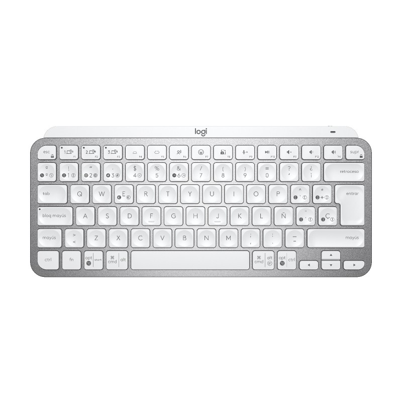 Logitech MX Keys Mini tastiera Ufficio RF senza fili + Bluetooth QWERTY Spagnolo Grigio